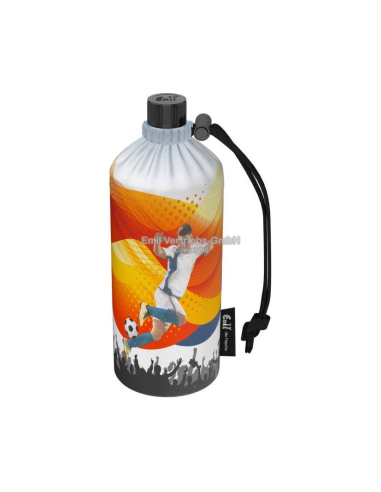 Glazen drinkfles met mantel 0,4 L Voetbal