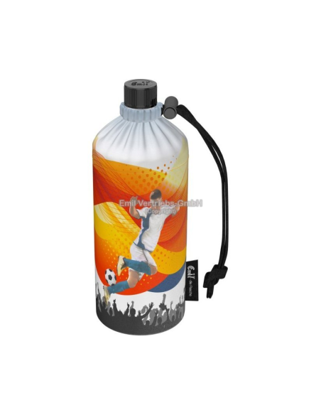 Glazen drinkfles met mantel 0,4 L Voetbal