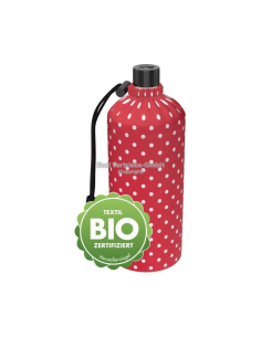 Glazen drinkfles met mantel 0,4 L Stippen