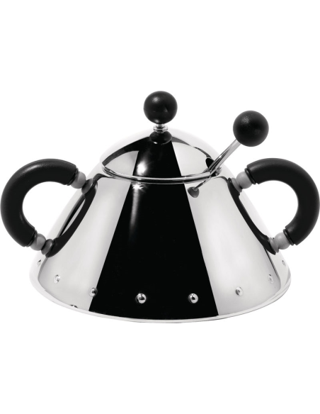 Alessi Suikerpot Met Lepel Zwart 200 ml