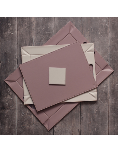 Set-4 onderzetter 10x10 cm Oudroze/Stone