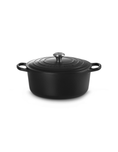 Le Creuset Braad- / Stoofpan Signature rond Mat Zwart 30cm 8,1l
