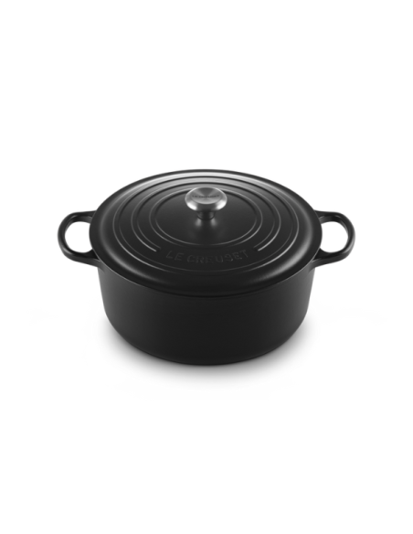 Le Creuset Braad- / Stoofpan Signature rond Mat Zwart 30cm 8,1l