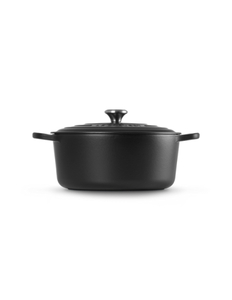Le Creuset Braad- / Stoofpan Signature rond Mat Zwart 30cm 8,1l