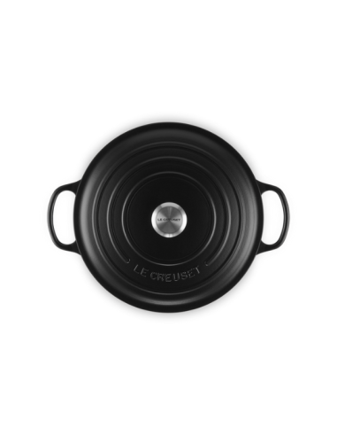 Le Creuset Braad- / Stoofpan Signature rond Mat Zwart 30cm 8,1l