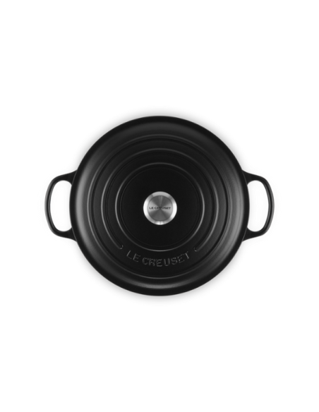 Le Creuset Braad- / Stoofpan Signature rond Mat Zwart 30cm 8,1l