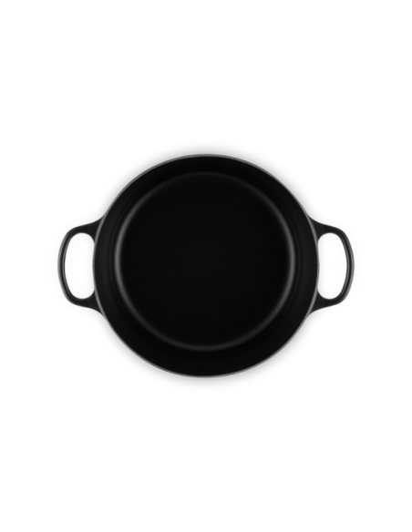 Le Creuset Braad- / Stoofpan Signature rond Mat Zwart 30cm 8,1l