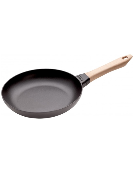 Staub Gietijzeren Koekenpan 24 cm met houten steel