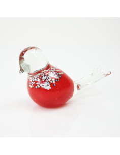 Glasdier Vogel Kristal Rood 12 cm