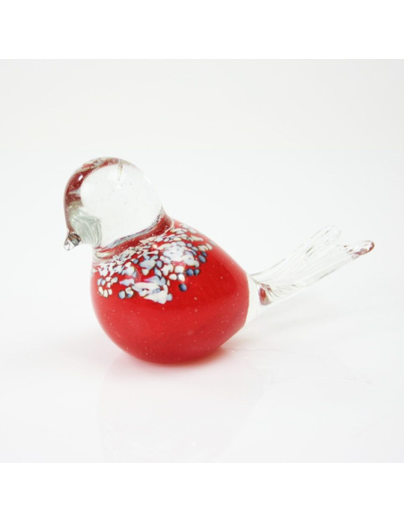 Glasdier Vogel Kristal Rood 12 cm