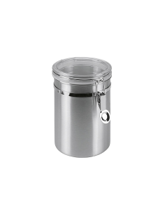 RVS Voorraadpot 1L., met acryl deksel
