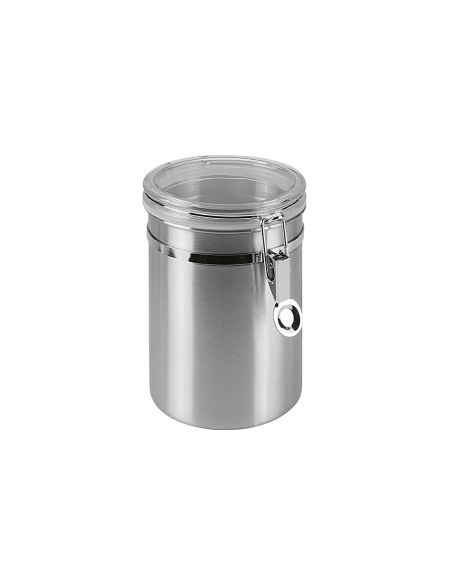 RVS Voorraadpot 1L., met acryl deksel