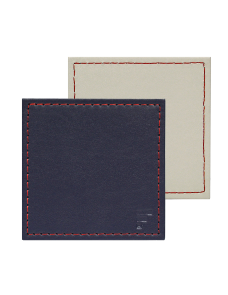 Set-4 onderzetter 10x10 cm blauw / ivoor