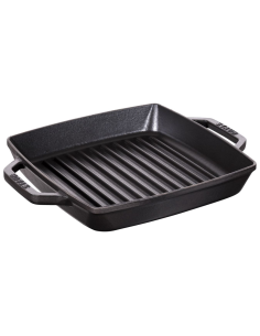 Staub grillpan 23x23 cm met grepen zwart