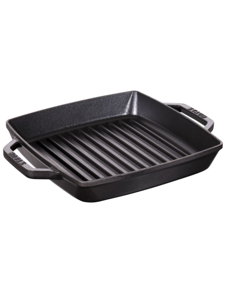 Staub grillpan 23x23 cm met grepen zwart