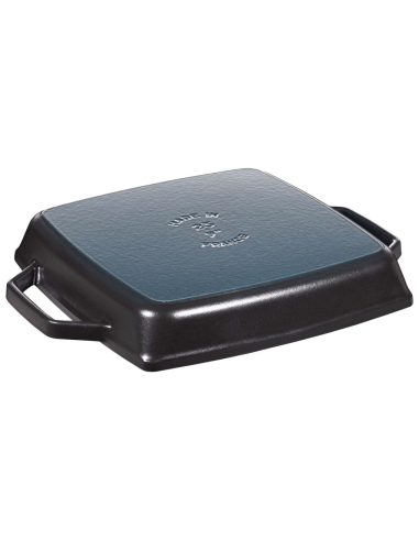 Staub grillpan 23x23 cm met grepen zwart