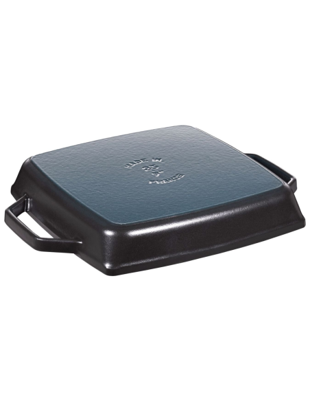Staub grillpan 23x23 cm met grepen zwart