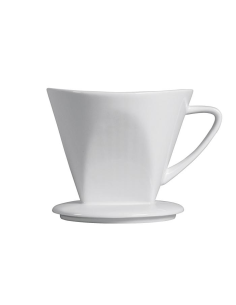 Koffiefilterhouder 1x4 wit hardporselein