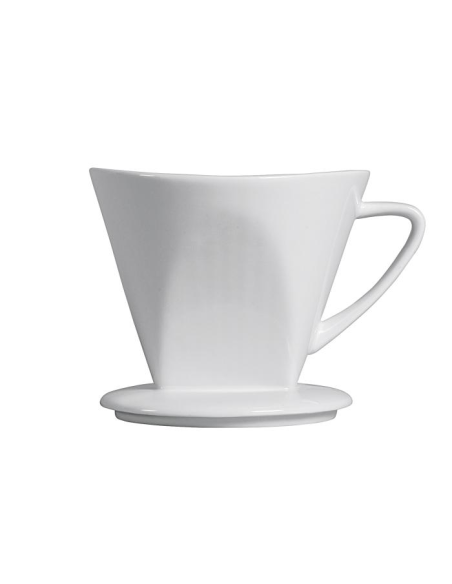 Koffiefilterhouder 1x4 wit hardporselein