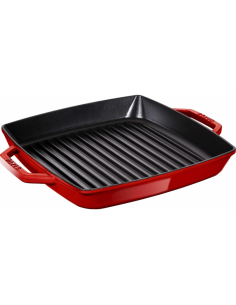 Staub Grillpan 28x28 cm met grepen Kersenrood