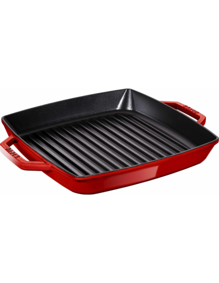 Staub Grillpan 28x28 cm met grepen Kersenrood