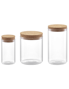 Glazen Voorraadpot 650 ml, met kurkdeksel