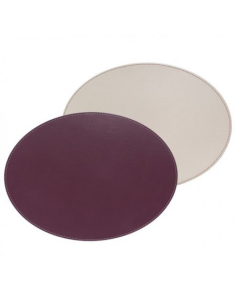 FreeForm Placemat Ovaal dubbelzijdig 45 x 35 cm paars/creme