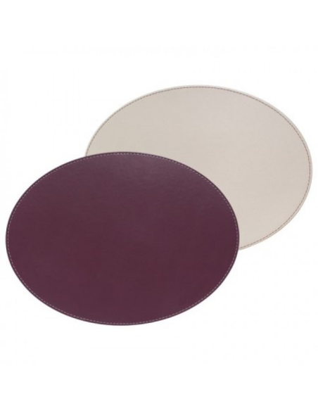 FreeForm Placemat Ovaal dubbelzijdig 45 x 35 cm paars/creme
