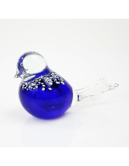 Glasdier Vogel Kristal Blauw 12 cm