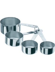 Maatcups set 4-delig RVS aan ring
