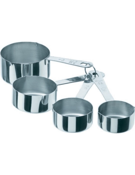 Maatcups set 4-delig RVS aan ring
