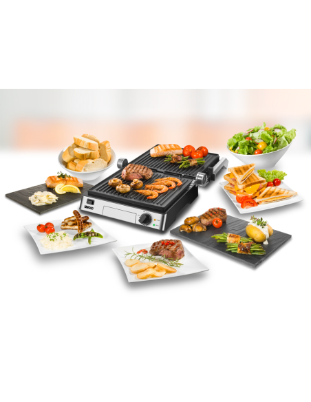 Contactgrill Tafelgrill Steak RVS, keramische coating
