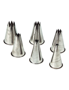 Set-6 Spuitmond Ster naadloos RVS