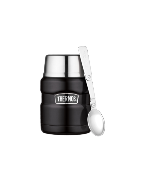 Soepthermos / Voedselcontainer Stainless King RVS 470ml mat zwart