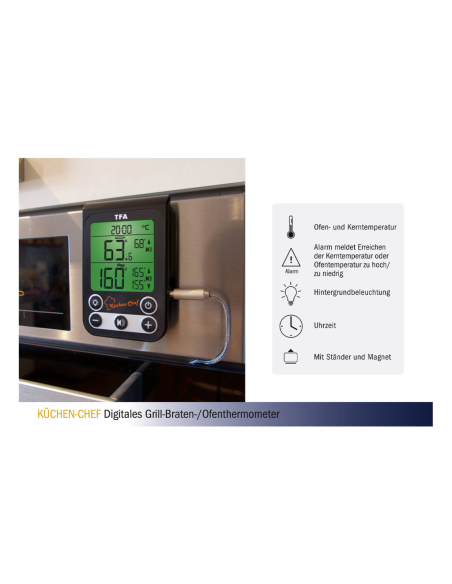 Thermometer voor oven, pan en BBQ