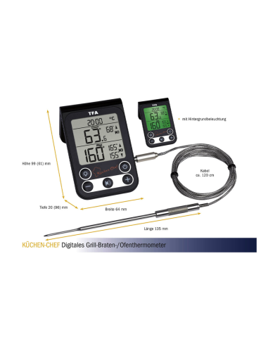 Thermometer voor oven, pan en BBQ