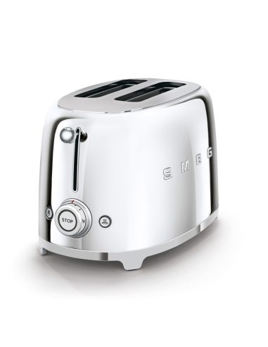 Smeg Broodrooster 50's Retro Style 2 sleuven glanzend RVS