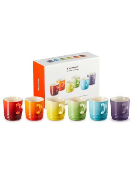 Le Creuset Koffiebekers set van 6 Regenboog 0,2l