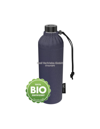 Glazen drinkfles met mantel 0,75 L Jeans