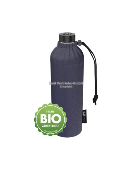 Glazen drinkfles met mantel 0,75 L Jeans