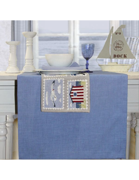 Loft Tafelkleed 150x250  middelblauw