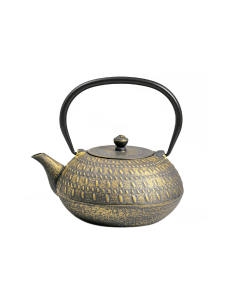 Theepot gietijzer 1 L grijs-goud