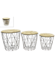 Set van 3 Bijzettafeltjes Chipwood