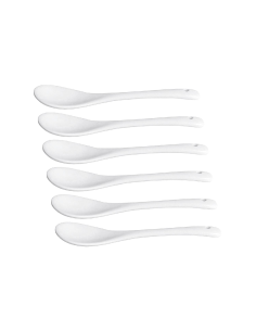 Set-6 Eierlepel porselein 14 cm.